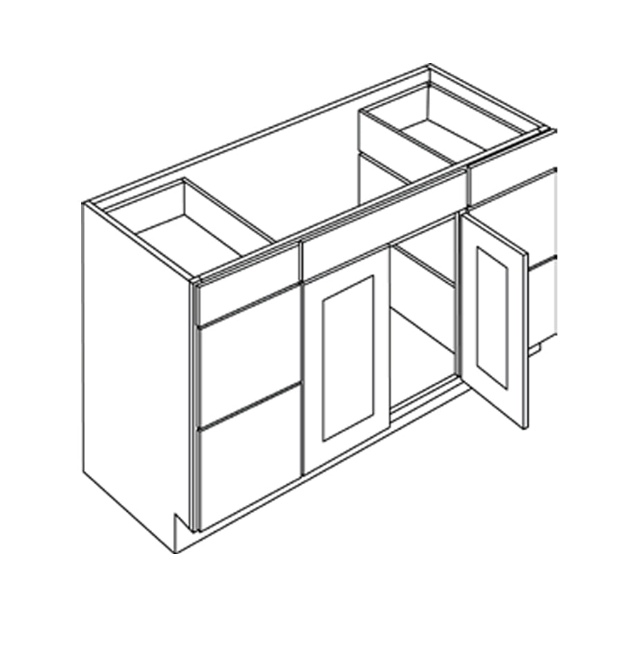 Luxor Espresso - 4 Door Base Vanity Cabinet | 60"W x 34.5"H x 21"D