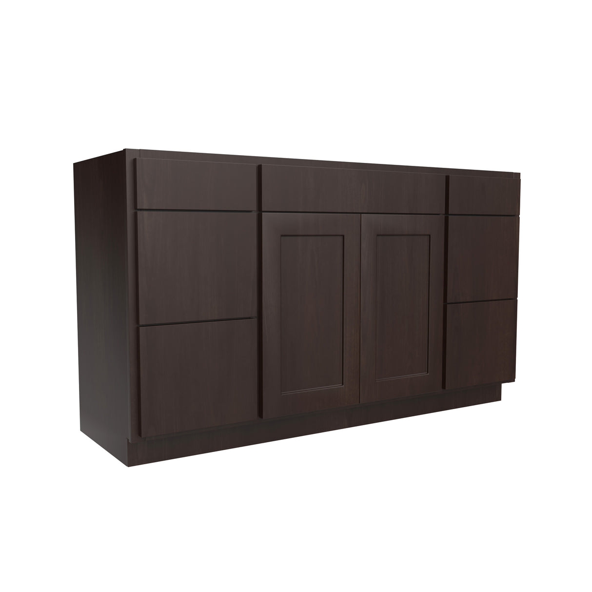 RTA Luxor Espresso - 4 Door Vanity Base Cabinet | 48"W x 34.5"H x 21"D