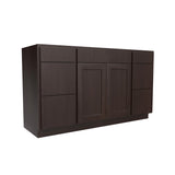 RTA Luxor Espresso - 4 Door Vanity Base Cabinet | 48"W x 34.5"H x 21"D