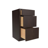 RTA Luxor Espresso - Vanity Drawer Base Cabinet | 18"W x 34.5"H x 21"D