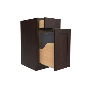 Waste Basket Cabinet | 15"W x 34.5"H x 24"D | RTA Luxor Espresso