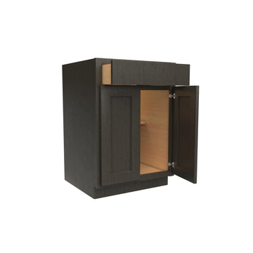 Luxor Smoky Grey - Double Door Base Cabinet | 24"W x 34.5"H x 24"D