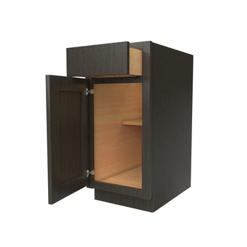 Luxor Smoky Grey - Single Door Base Cabinet | 15"W x 34.5"H x 24"D