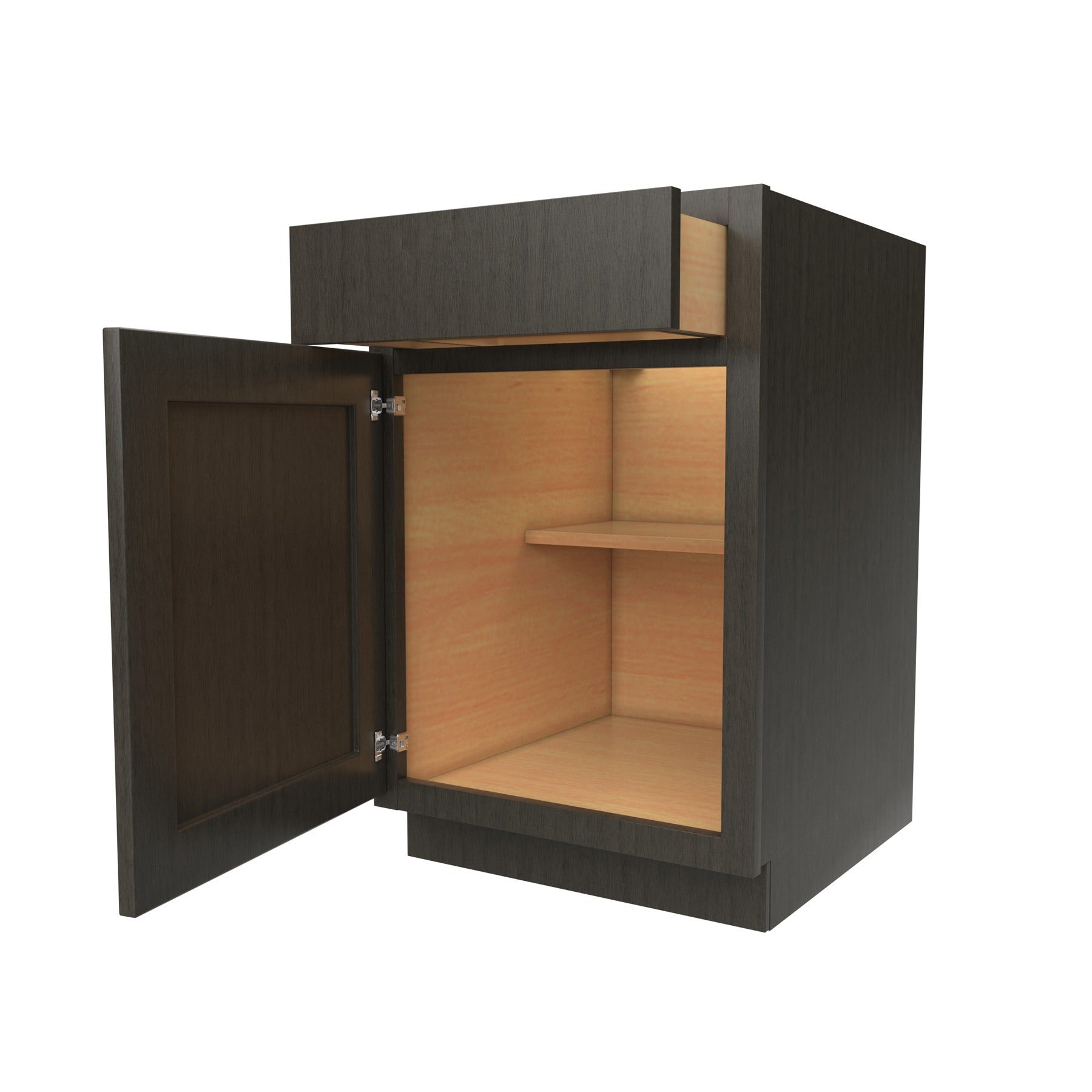 Luxor Smoky Grey - Single Door Base Cabinet | 21"W x 34.5"H x 24"D