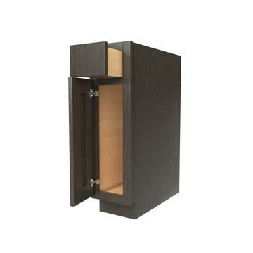 RTA - Luxor Smoky Grey - Single Door Base Cabinet | 9"W x 34.5"H x 24"D