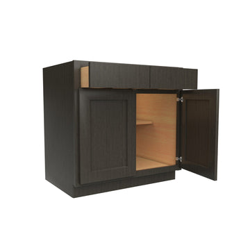RTA Luxor Smoky Grey - Double Door Base Cabinet | 33"W x 34.5"H x 24"D
