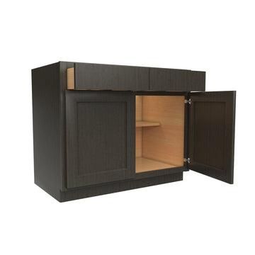 RTA Luxor Smoky Grey - Double Door Base Cabinet | 39"W x 34.5"H x 24"D