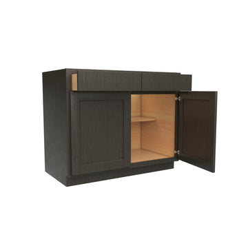 Luxor Smoky Grey - Double Door Base Cabinet | 42"W x 34.5"H x 24"D