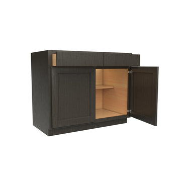 RTA Luxor Smoky Grey - Double Door Base Cabinet | 42"W x 34.5"H x 24"D