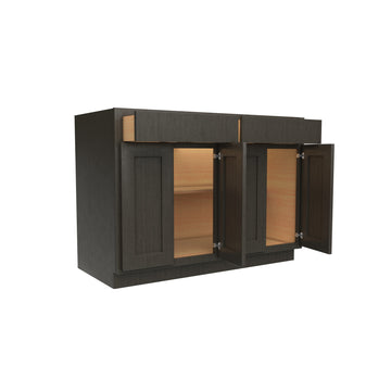Luxor Smoky Grey - 2 Drawer 4 Door Base Cabinet | 48"W x 34.5"H x 24"D