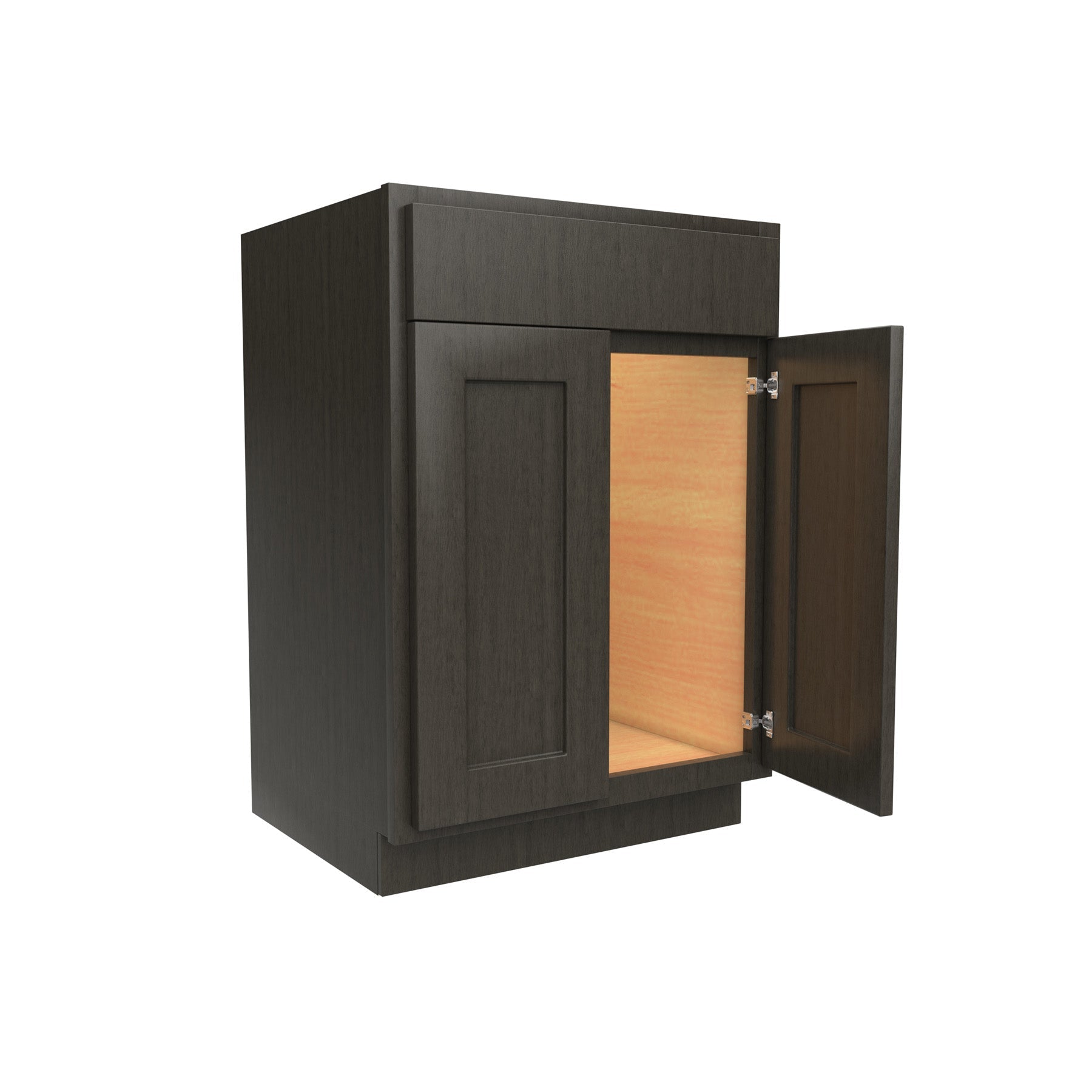 RTA Luxor Smoky Grey - Double Door Vanity Sink Base Cabinet | 24"W x 34.5"H x 21"D
