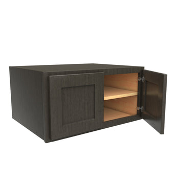 24 inch Deep Wall Cabinet | 30W x 15H x 24D | RTA - Luxor Smoky Grey