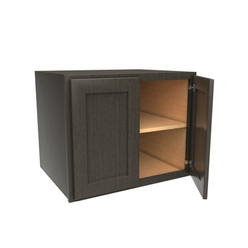 24 inch Deep Wall Cabinet | 30W x 24H x 24D | RTA - Luxor Smoky Grey