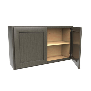 24 inch Wall Cabinet | 42W x 24H x 12D | RTA - Luxor Smoky Grey