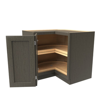 Luxor Smoky Grey - Lazy Suzan Corner Base Cabinet | 36"W x 34.5"H x 24"D