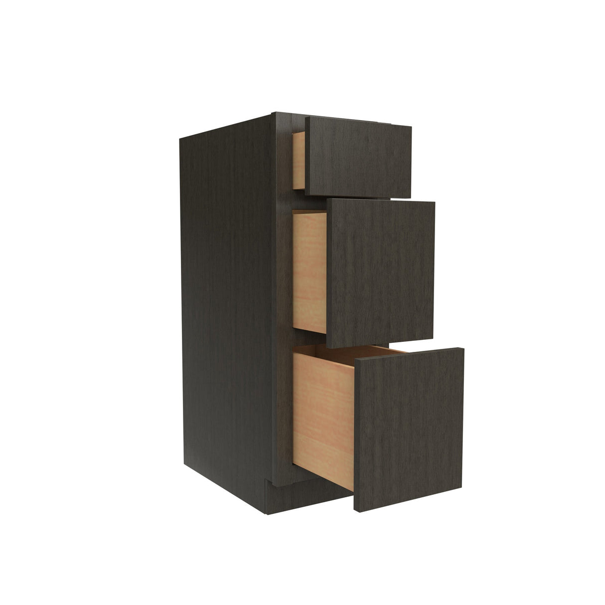 RTA Luxor Smoky Grey - Vanity Drawer Base Cabinet | 12"W x 34.5"H x 21"D