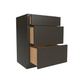 RTA Luxor Smoky Grey - 3 Drawer Vanity Cabinet | 24"W x 34.5"H x 21"D