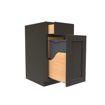 Waste Basket Cabinet | 15W x 34.5H x 24D | RTA - Luxor Smoky Grey
