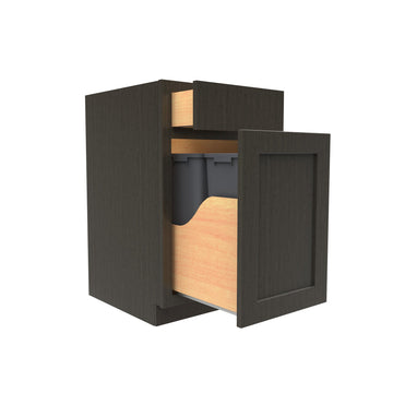 Waste Basket Cabinet | 18W x 34.5H x 24D | RTA - Luxor Smoky Grey