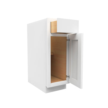 12 Inch Wide Accessible ADA - Single Door Base Cabinet - Luxor White Shaker - Ready To Assemble, 12