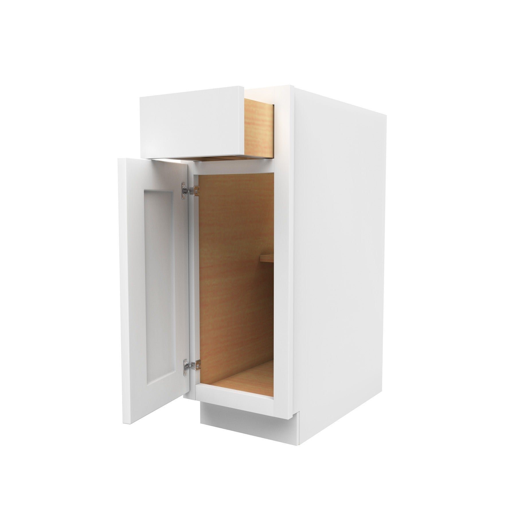 12 Inch Wide Accessible ADA - Single Door Base Cabinet - Luxor White Shaker - Ready To Assemble, 12"W x 32.5"H x 24"D