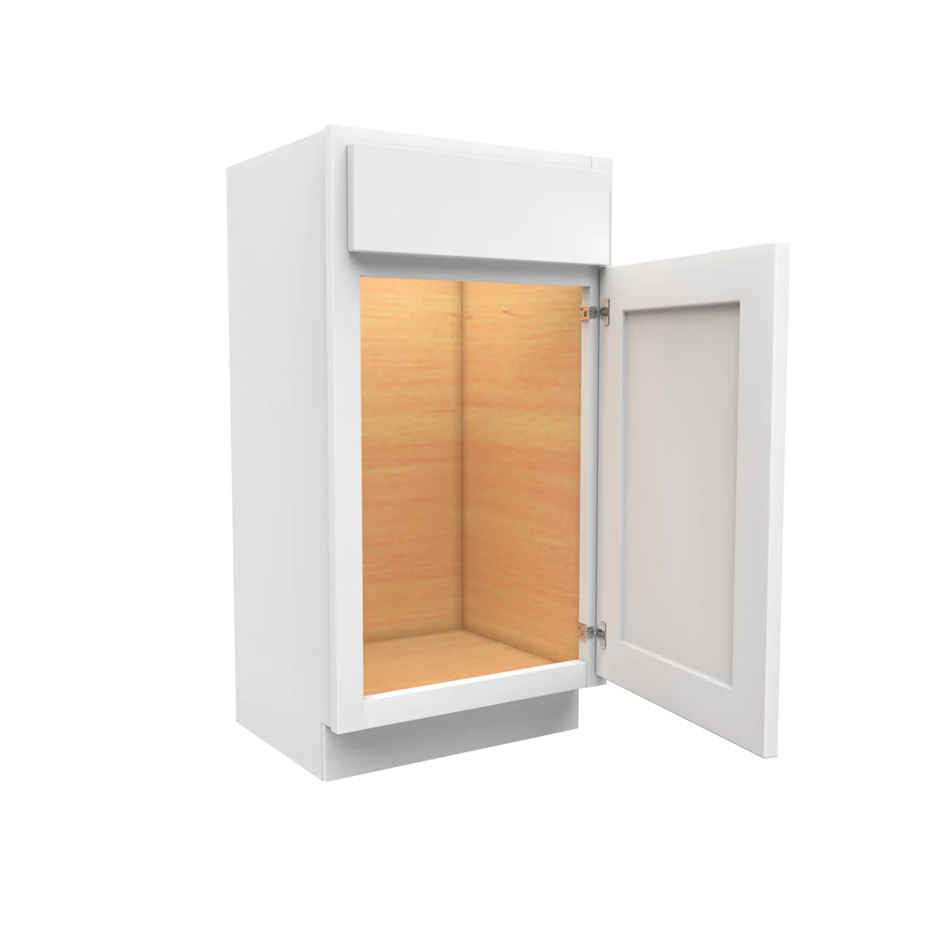 Luxor White - Single Door Base Vanity Cabinet | 18"W x 34.5"H x 18"D