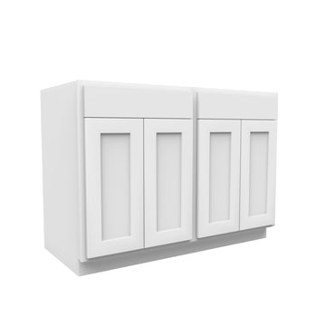 Luxor White - 2 Drawer 4 Door Base Cabinet | 48