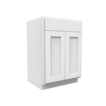 Luxor White - Double Door Vanity Sink Base Cabinet | 24"W x 34.5"H x 21"D