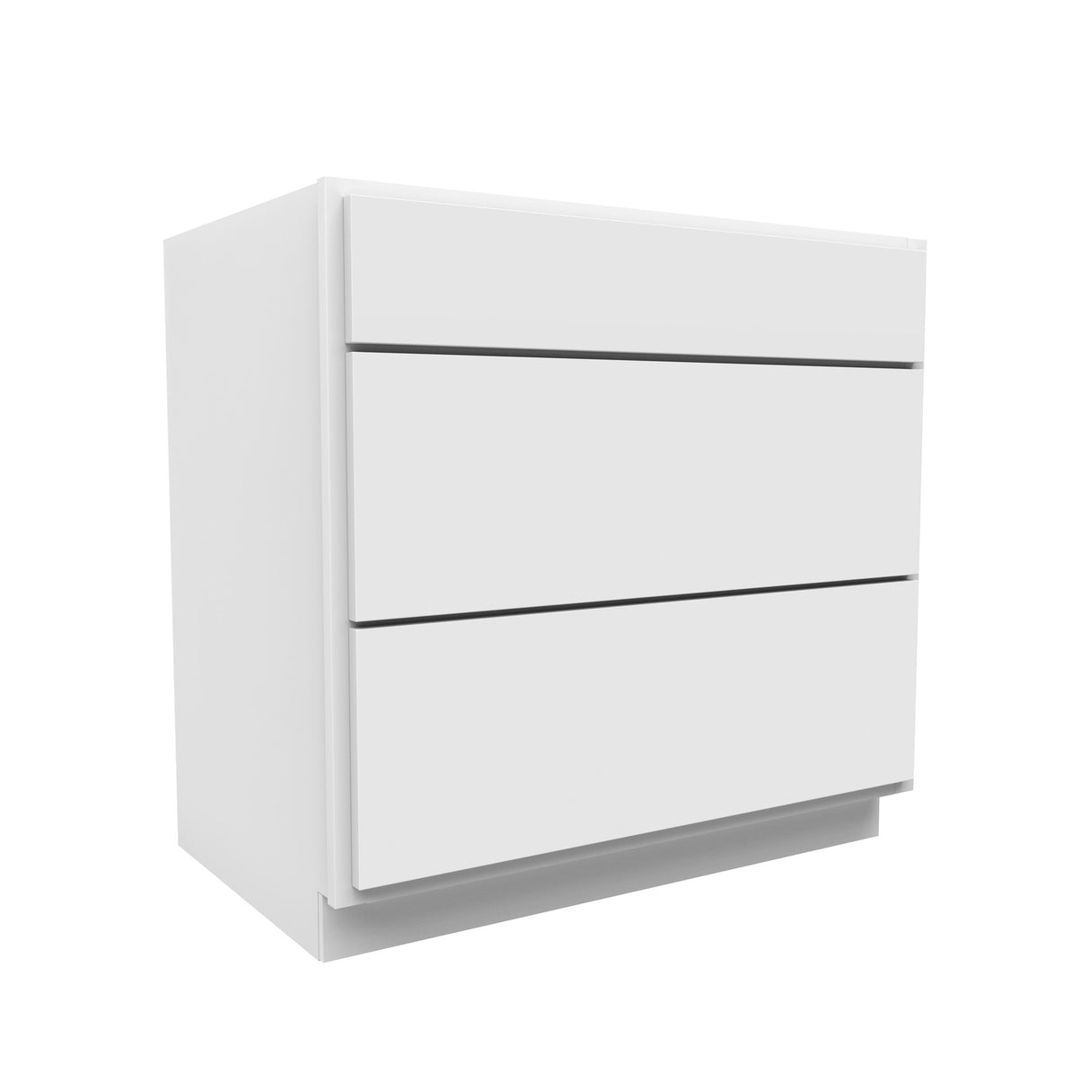 Luxor White - 3 Drawer Base Cabinet | 36"W x 34.5"H x 24"D