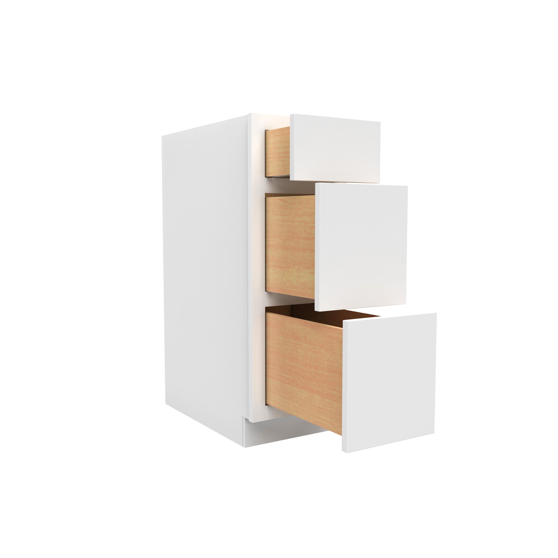 Luxor White - 3 Drawer Base Cabinet | 12"W x 34.5"H x 24"D