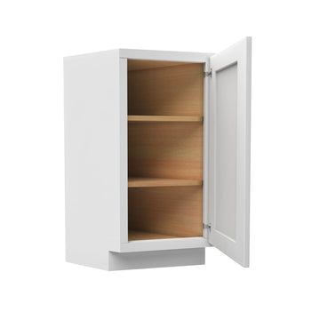 12 Inch Wide Base End Angle Cabinet - Luxor White Shaker - Ready To Assemble, 12"W x 34.5"H x 24"D