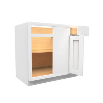 27 Inch Wide Accessible ADA - Blind Base Cabinet - Luxor White Shaker - Ready To Assemble, 27