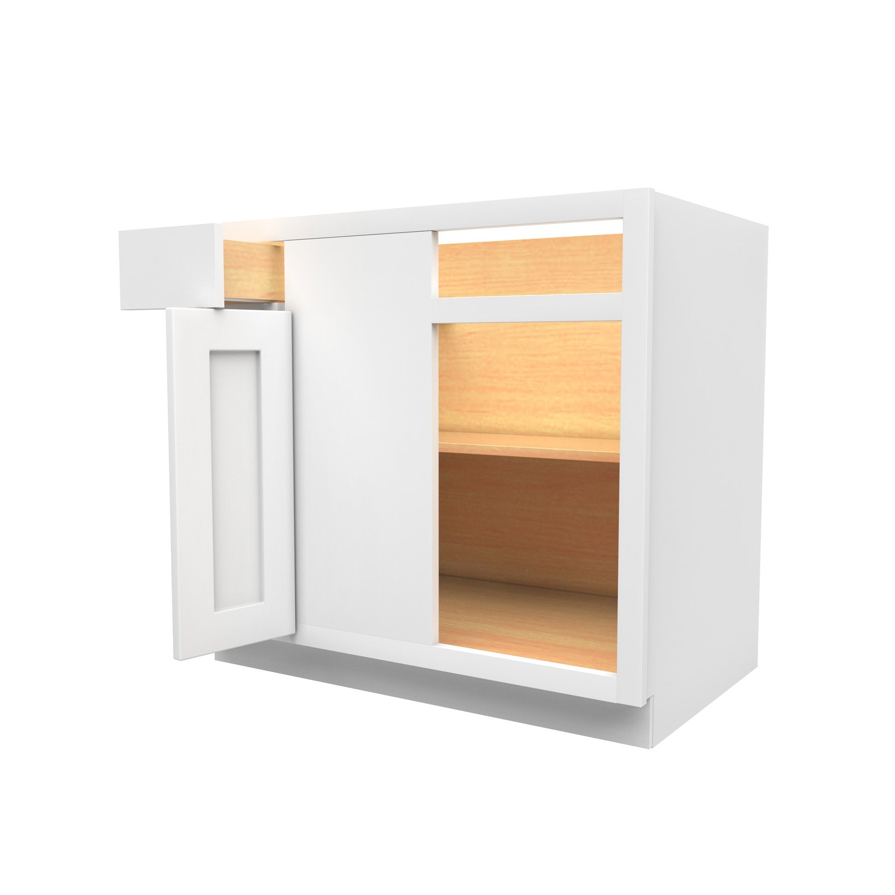 27 Inch Wide Accessible ADA - Blind Base Cabinet - Luxor White Shaker - Ready To Assemble, 27"W x 32.5"H x 24"D