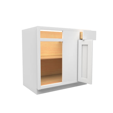 27 Inch Wide Blind Base Cabinet - Luxor White Shaker - Ready To Assemble, 27