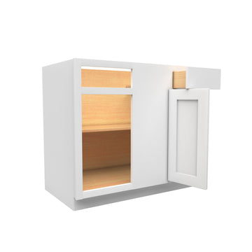 33 Inch Wide Blind Base Cabinet - Luxor White Shaker - Ready To Assemble, 33