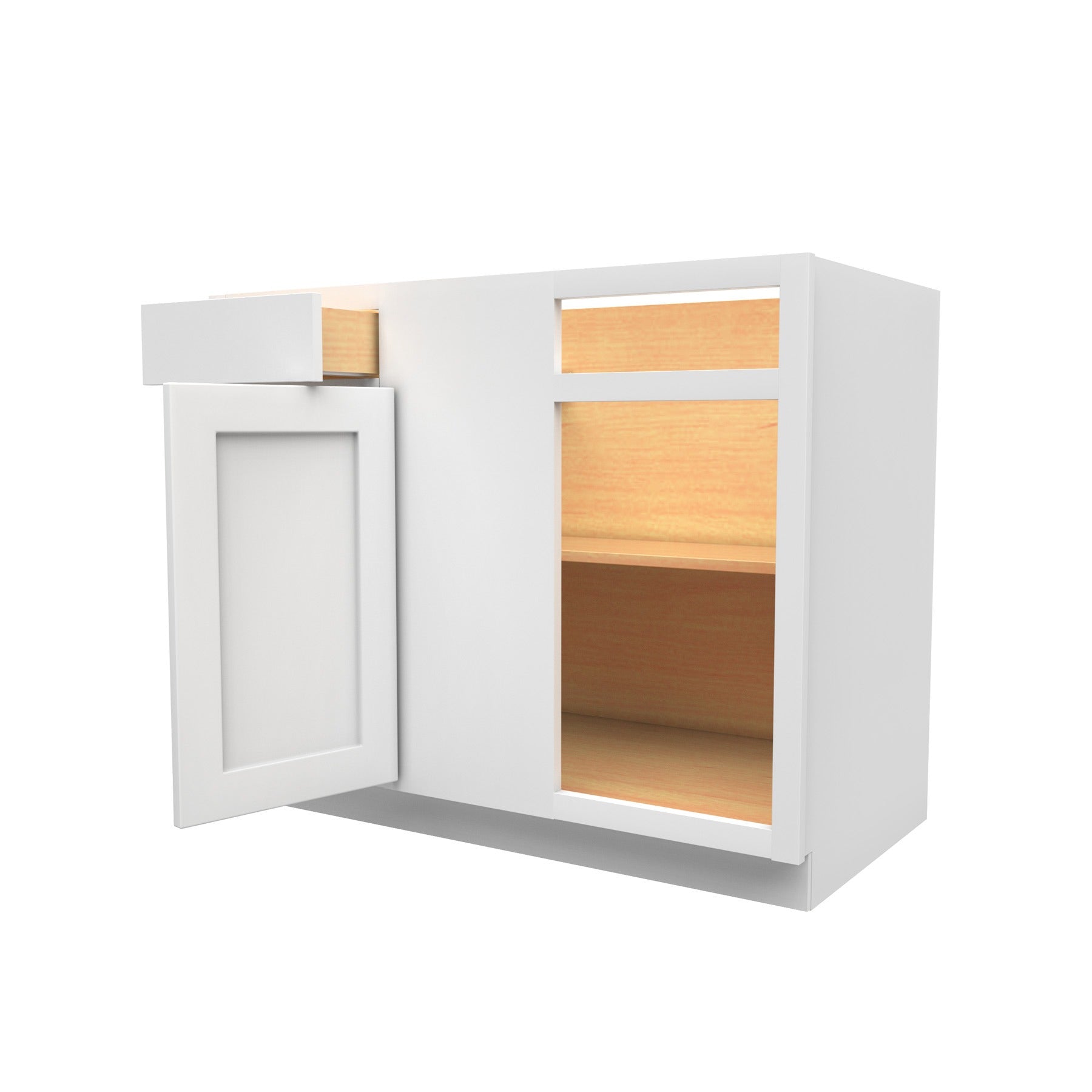 39 Inch Wide Blind Base Cabinet - Luxor White Shaker - Ready To Assemble, 39"W x 34.5"H x 24"D