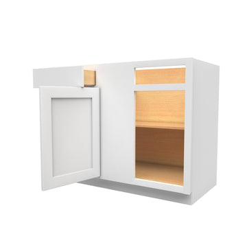 42 Inch Wide Blind Base Cabinet - Luxor White Shaker - Ready To Assemble, 45"W x 34.5"H x 24"D