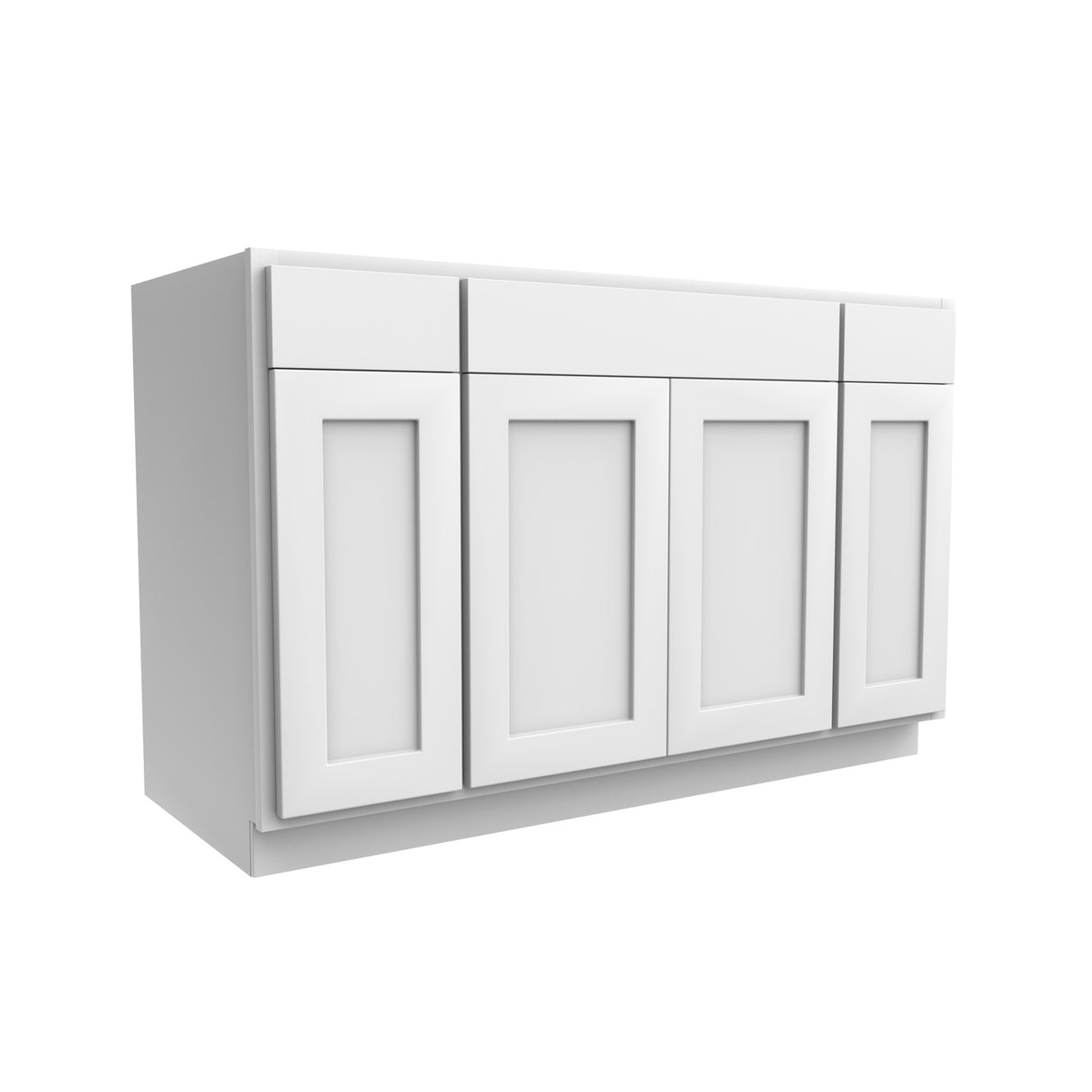 Luxor White - 4 Door Vanity Base Cabinet | 54"W x 34.5"H x 21"D