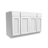 Luxor White - 4 Door Vanity Base Cabinet | 54"W x 34.5"H x 21"D