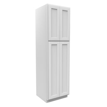 84 Inch High Pantry Cabinet With Double Door - Luxor White Shaker - Ready To Assemble, 24