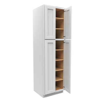 84 Inch High Pantry Cabinet With Double Door - Luxor White Shaker - Ready To Assemble, 24