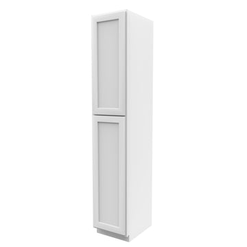 96 Inch High Single Door Tall Cabinet - Luxor White Shaker - Ready To Assemble, 18