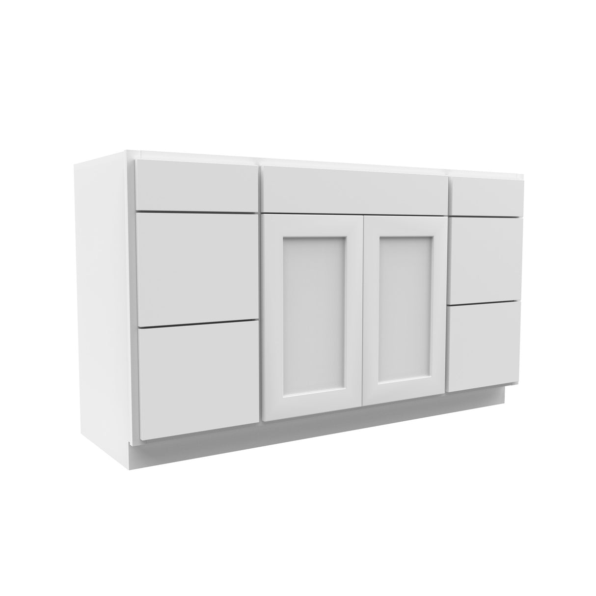 Luxor White - Drawer Base Vanity Cabinet | 60"W x 34.5"H x 21"D
