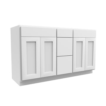 Luxor White - Drawer Vanity Cabinet | 60"W x 34.5"H x 21"D