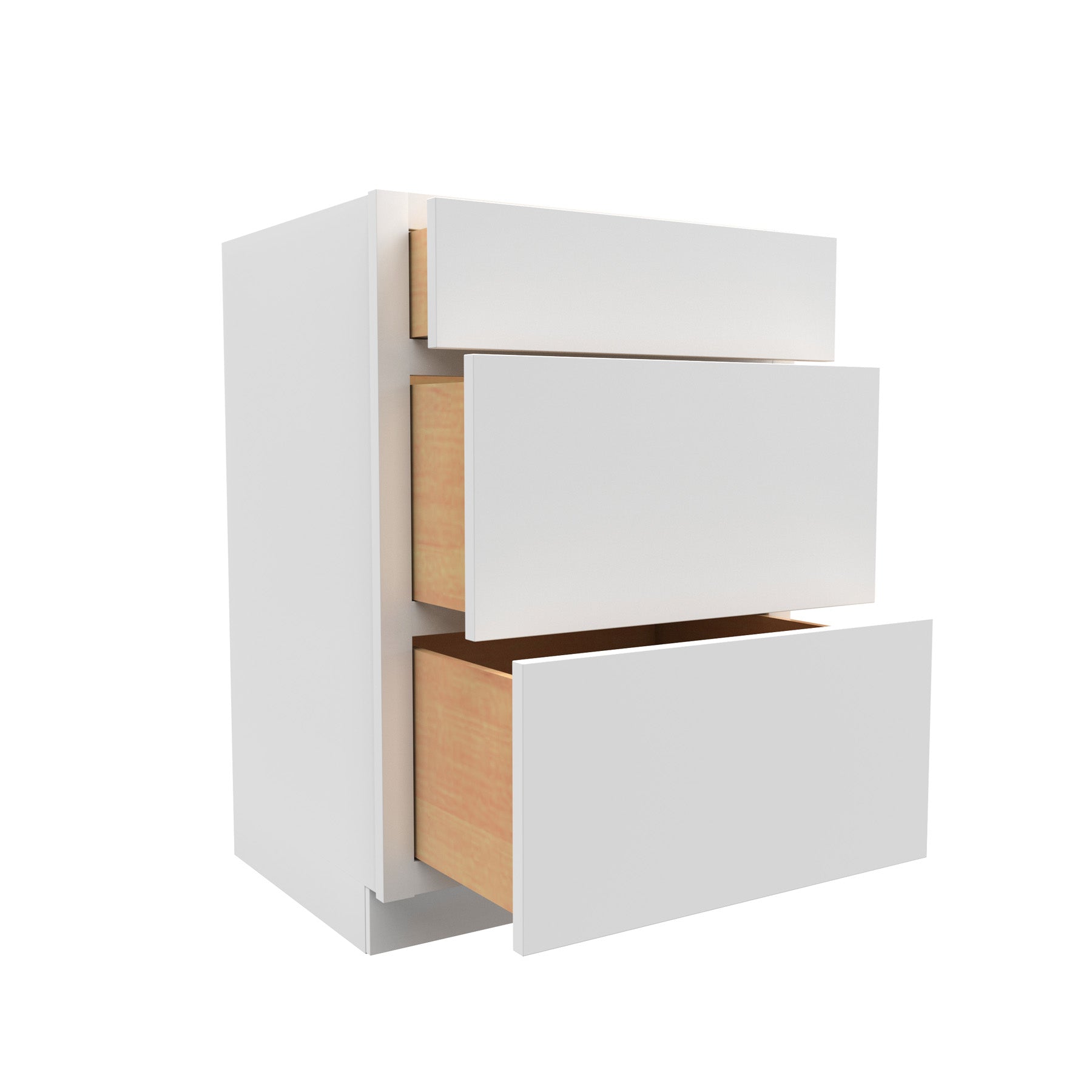 24 Inch Wide 3 Drawer Vanity Cabinet - Luxor White Shaker - Ready To Assemble, 24"W x 34.5"H x 21"D