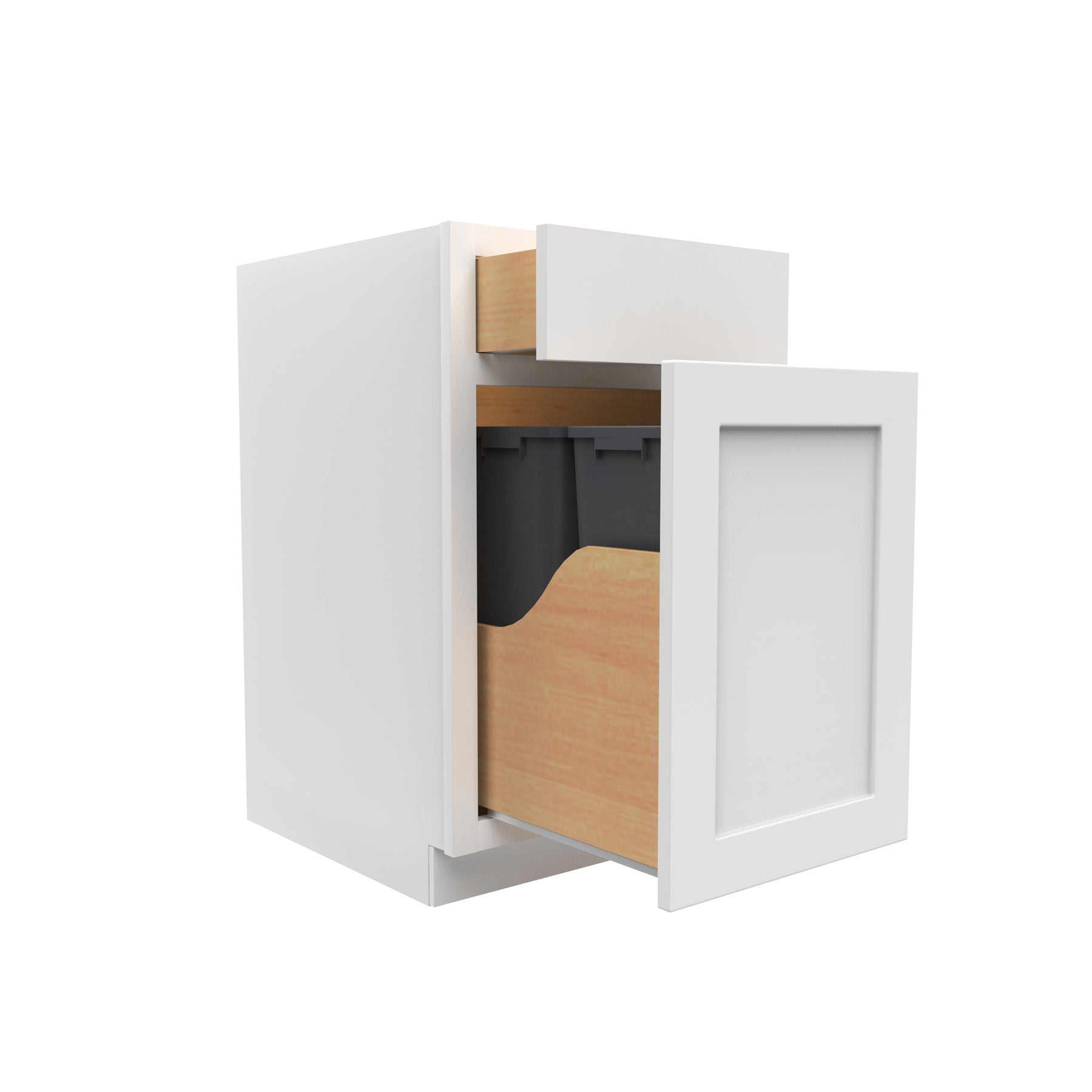Luxor White - Waste Basket Cabinet | 18"W x 34.5"H x 24"D