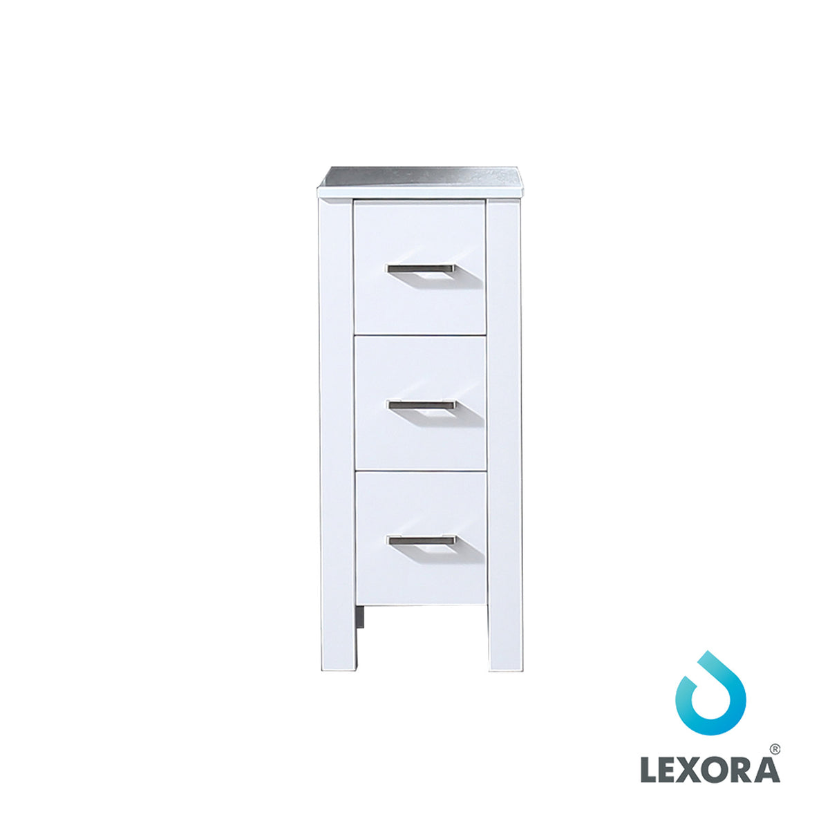 Volez 12" White Side Cabinet, Phoenix Stone Top