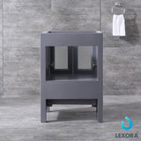 Volez 24" Dark Grey Single Vanity, Integrated Top, White Integrated Square Sink and no Mirror