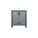 Ziva 30 In. Freestanding Dark Grey Bathroom Vanity With Single Integrated Ceramic Sink, White Cultured Marble Top