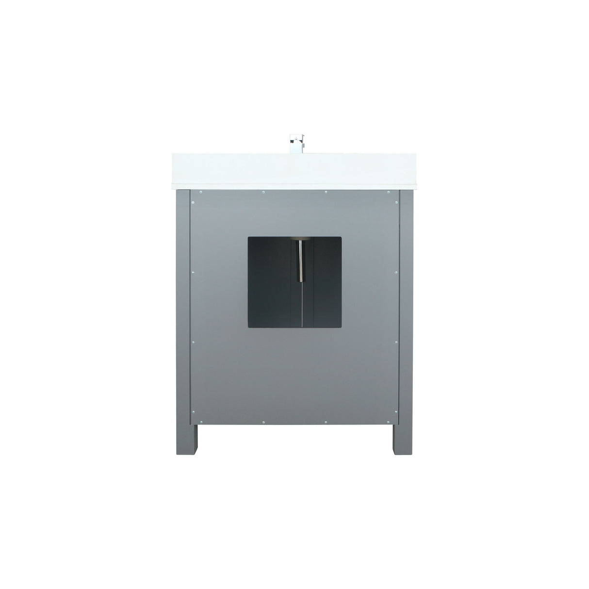 Ziva 30 In. Freestanding Dark Grey Bathroom Vanity With Single Integrated Ceramic Sink, White Cultured Marble Top